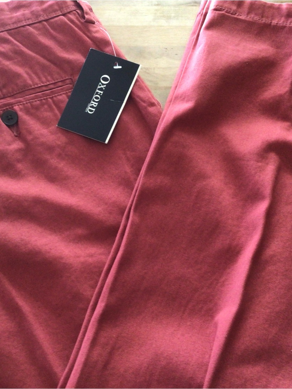 NWT Oxford brand Men's golf Chino in rusty orange-pleated pants size 34